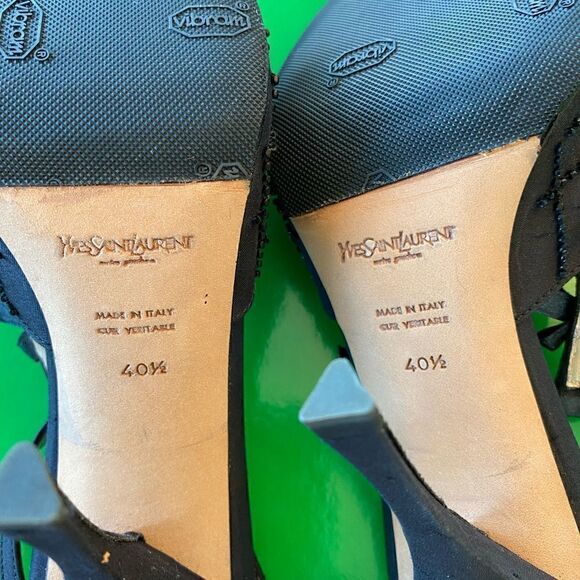 Yves St. Laurent -YSL- Black beaded evening heel. Brand New - size 10.5 - Picture 8 of 15